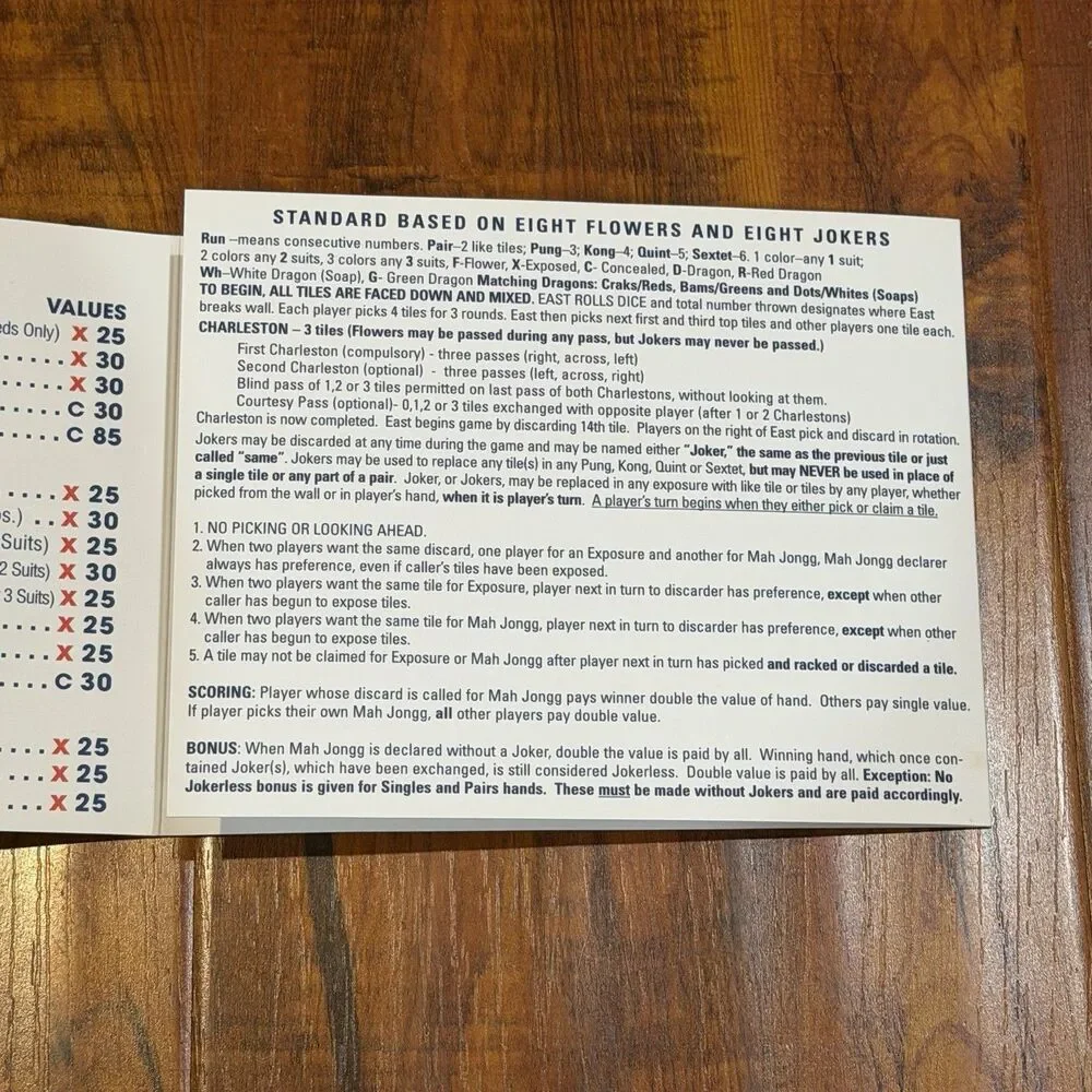 Lot of (2) National Mah Jongg League Official Hands & Rules Card - 2021 & 2022